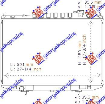 Hladnjak motora dizel (+/-AC) (71X45) (BAKAR)