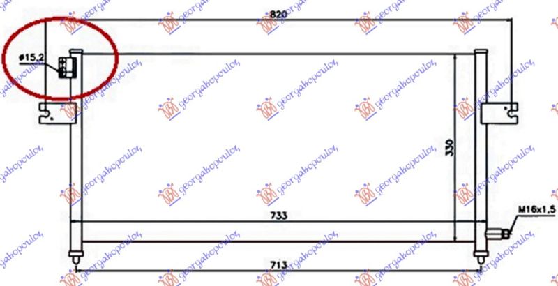 Hladnjak klime 2.4 βενζ - 2.5 τd tube 15,2 mm (70×32×16)