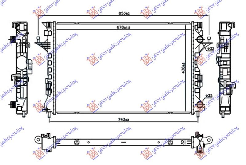 Hladnjak motora 2.0 dci dizel (678X438X32)