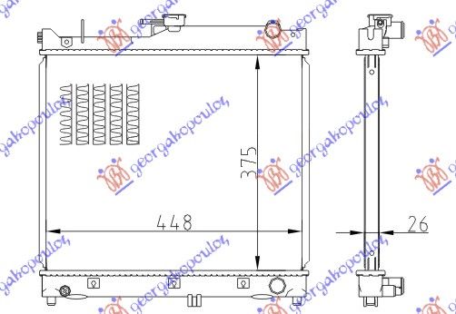Hladnjak motora 1.3 benzin ručni (375X450X26) (KOYO)