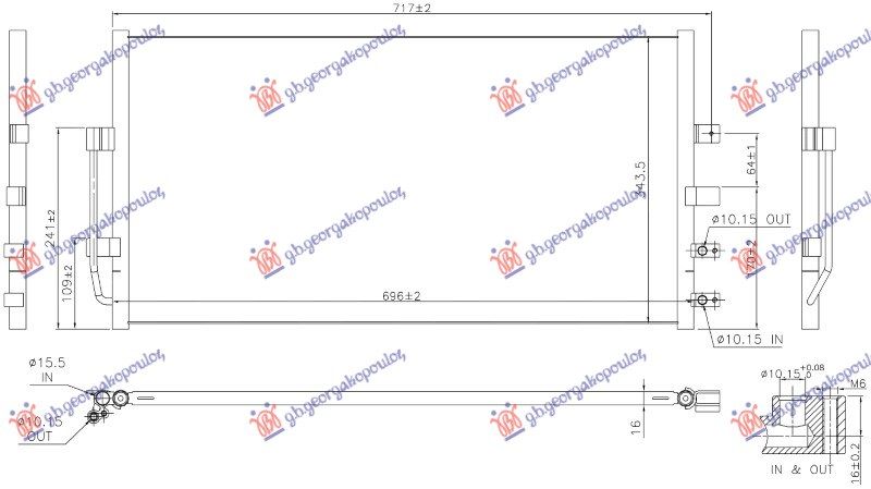 Hladnjak klime – a/c 2.5 dizel m/a (696×344×16)