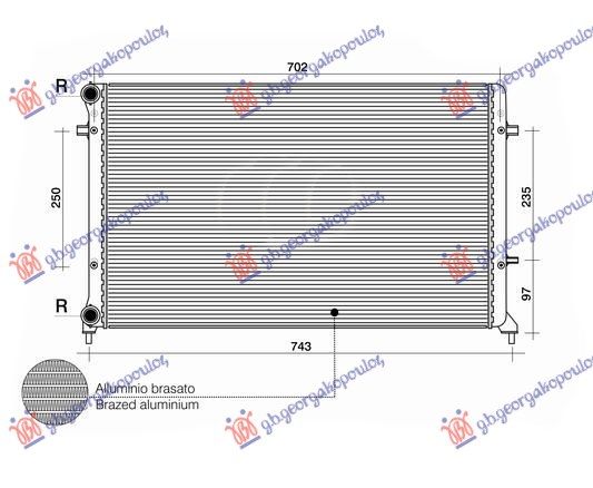 Hladnjak motora 1.4–1.6–2.0 fsi/sdi ručni/automatik s klimom (650X415) (LEMLJENI SPOJ)