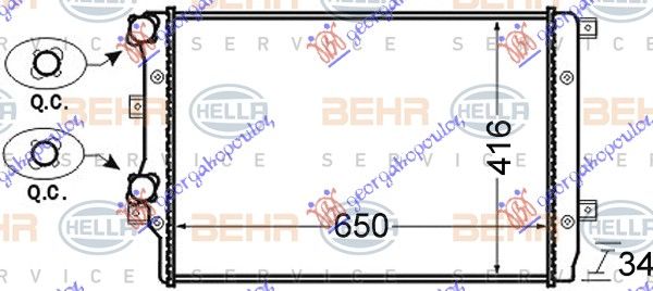 Hladnjak motora 1.8 tfsi benzin (650X410) (MAHLE BEHR)