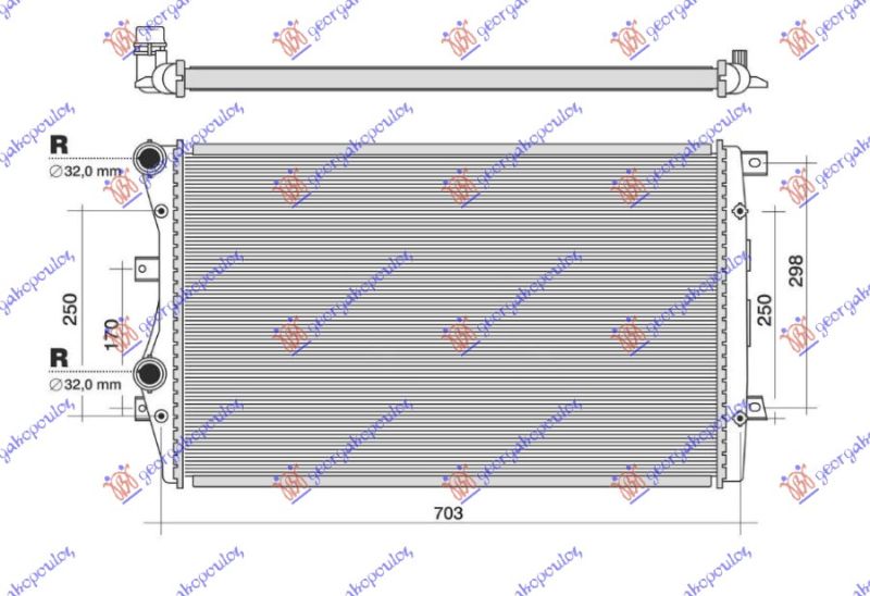 Hladnjak motora 2.0 tsi benzin (650X450X34) (MEHANIČKI)