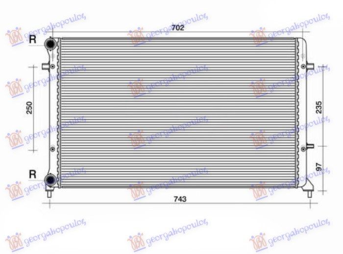 Hladnjak motora 1.4–1.6–2.0 fsi/sdi ručni/automatik s klimom (650X415) (LEMLJENI SPOJ) (KOYO)