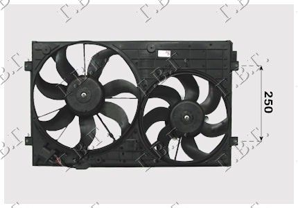 Ventilator hladnjaka komplet dvojni benzin-dizel (RADIJATOR 40 CM)