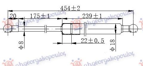 Amortizer gepek vrata karavan (453L-600N)