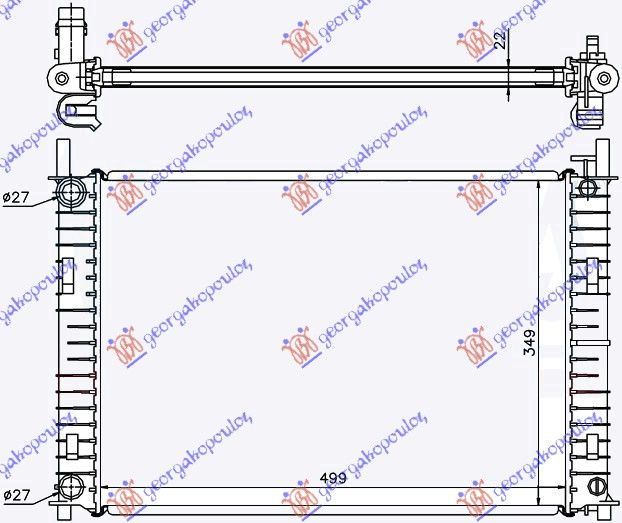 Hladnjak motora 1.3 8v +/- klima (50X35,6) (MAHLE BEHR PREMIUM LINE)