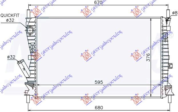 Hladnjak motora 1.6 tdci (59X37,8X26)