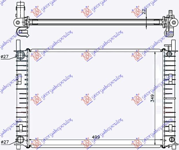 Hladnjak motora 1.3 8v +/- klima (50X35,6) (KOYO)