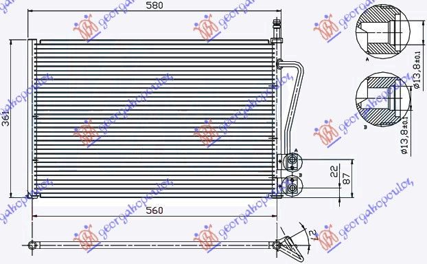 Hladnjak klime benzin-1.4 tdci dizel (530×335×16)