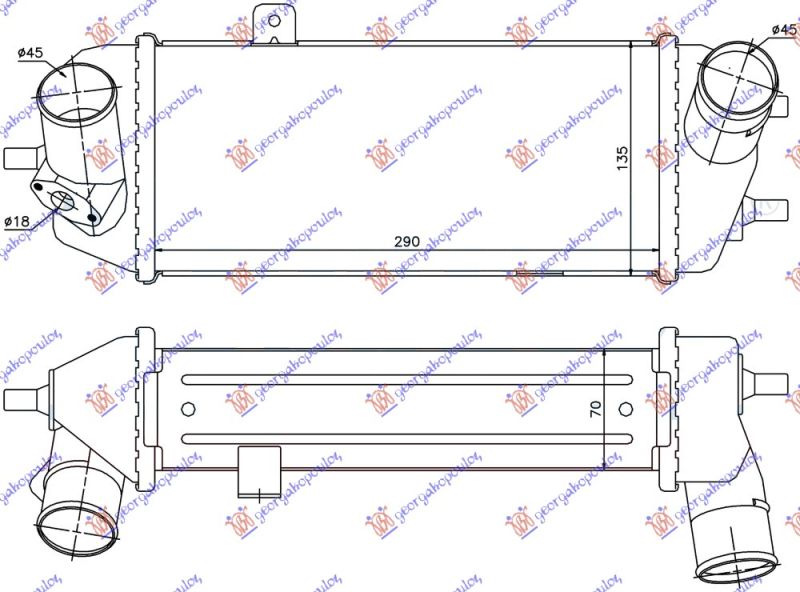 Hladnjak interkulera 1.4 - 1.6 crdi (300X135X70)