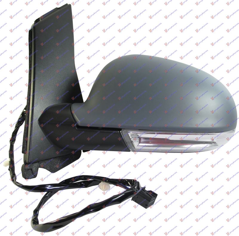 Retrovizor električni grijani grundiran (S LAMPOM) (A KVALITETA) (ASFERIČNO STAKLO)