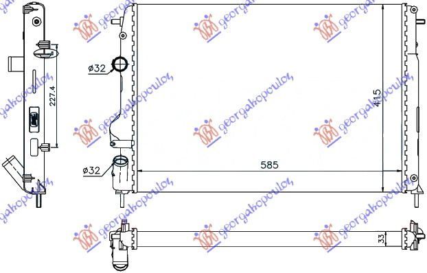 Hladnjak motora 1.6 benzin 1.5 dci + klima (58,5X41,5X34)
