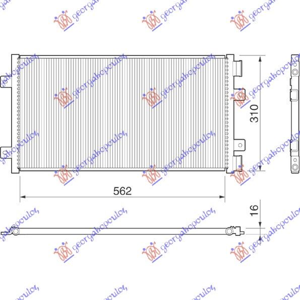 Hladnjak klime 1,2i 8v-16v (56×31) t.mar. 01-02