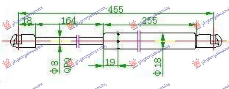 Amortizer gepek vrata 5 vrata (455L-380N)
