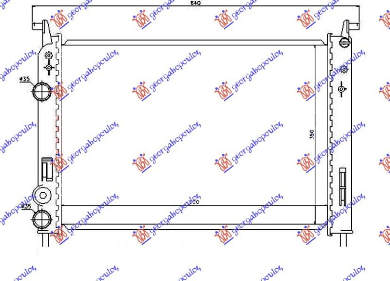 Hladnjak motora 1.2 benzin (52X36X2,5) 00-
