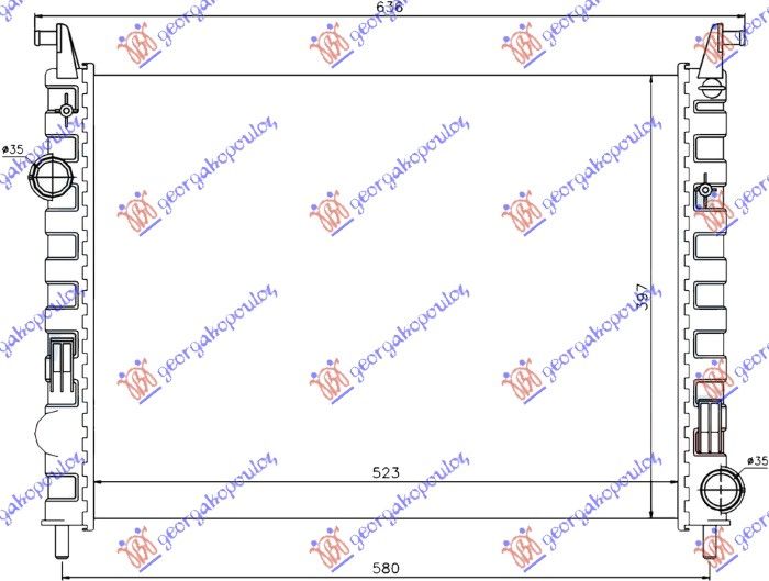 Hladnjak motora 1.3 jtd (52X39,5X42) 03-