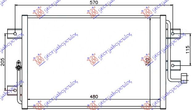 Hladnjak klime 1,6 benzin (44,8×35×25) 03-