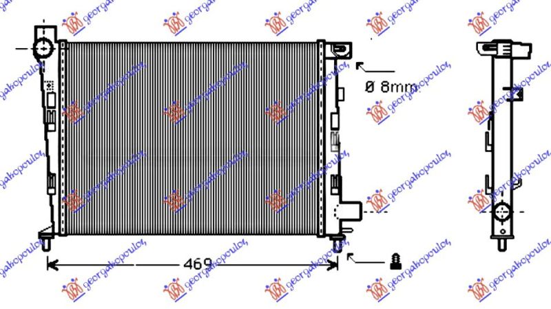Hladnjak motora benzin -a/c (40X37,5)