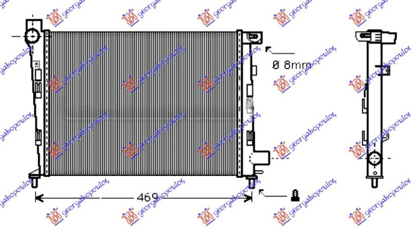 Hladnjak motora benzin -a/c (40X37,5) (MAHLE BEHR)