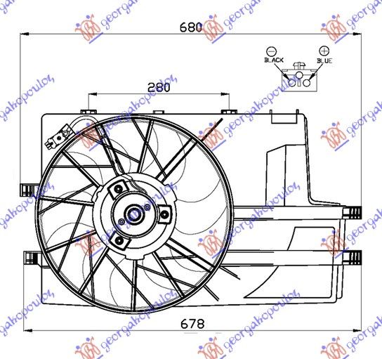 Ventilator hladnjaka komplet benzin-dizel (RADIJATOR S SPREMNIKOM)