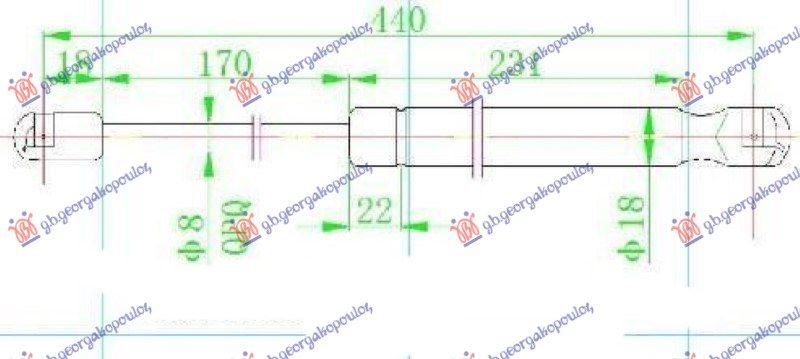 Amortizer zadnjeg stakla (440L-150N)