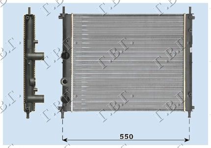 Hladnjak motora 1.2/1.4/1.6 16v (+AC) bez posude (47.5X41.5)