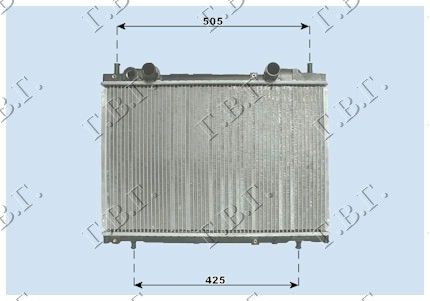 Hladnjak motora 1.4-2.0 + klima (37,5X56,3) (S VENTILOM)