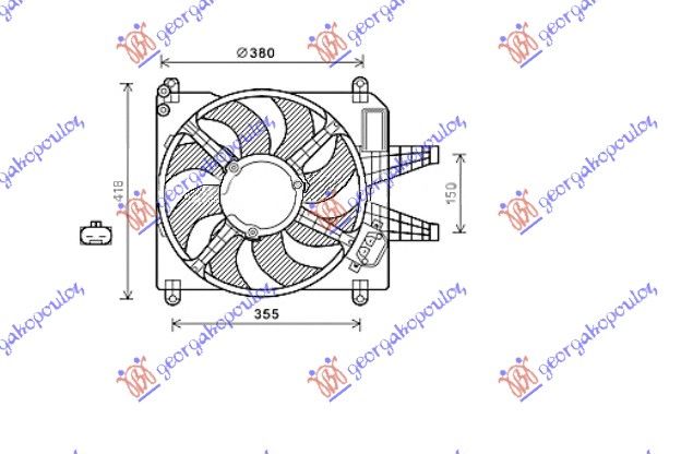 Ventilator hladnjaka komplet 1.8-2.0 benzin +/- a/c
