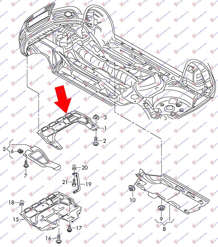 Zaštita ispod motora benzin (MALA) (ALUMINIJSKI POKLOPAC)