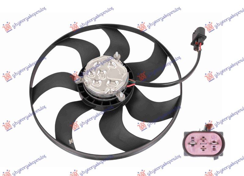 Ventilator hladnjaka (MOTOR + VENTILATOR) (395 MM) (400 W) (4 PINA)