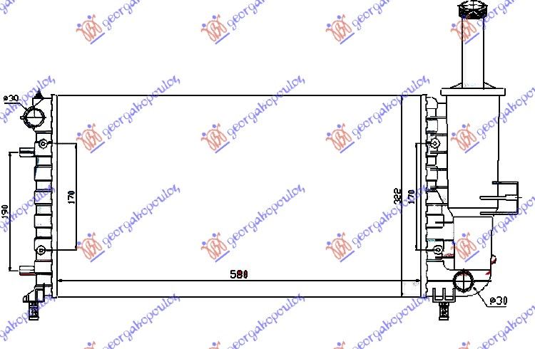 Hladnjak motora 1.2i 8/16v +/- klima (58X31,7)
