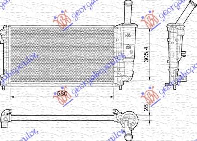 Hladnjak motora 1.4i 16v +/- klima (58X30,5)