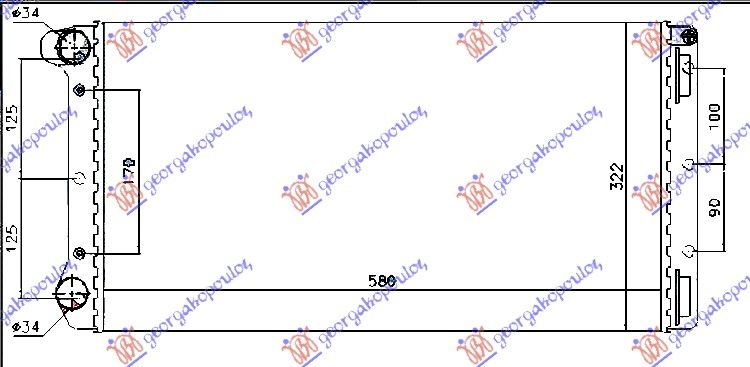 Hladnjak motora 1.9 jtd (58X30.8X38) tip marel