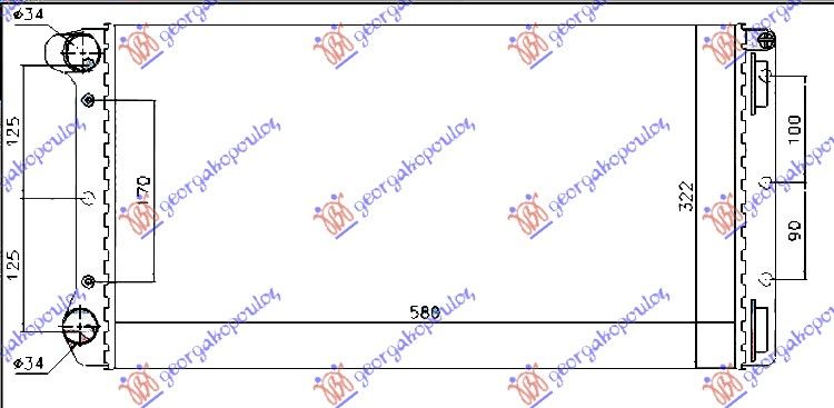 Hladnjak motora 1.9 jtd (58X30.8X38) tip marel (VALEO CLASSIC)
