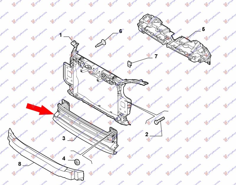 Šina prednjeg branika metal