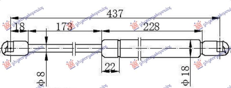 Amortizer gepeka (437L-350N) (MARELLI)