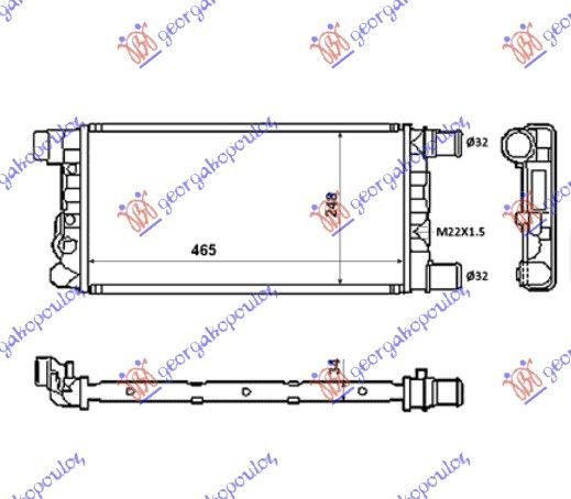 Hladnjak motora 0.9cc-1.1cc s/bez klime (45X24)