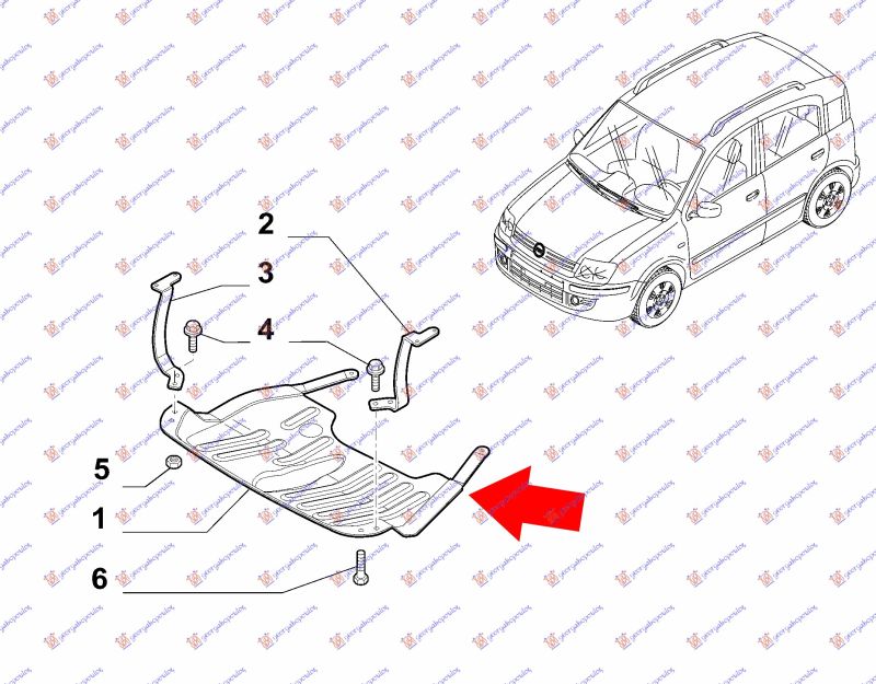 Zaštita motora (1.1/1.2 BENZIN) prednja plastična