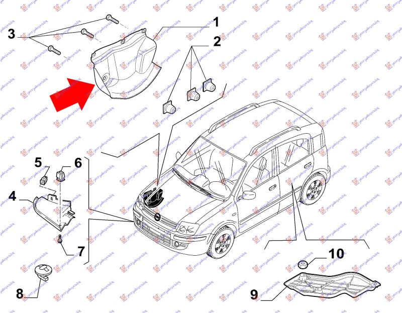 Zaštita ispod alternatora (1.1/1.2 BENZIN), plastična