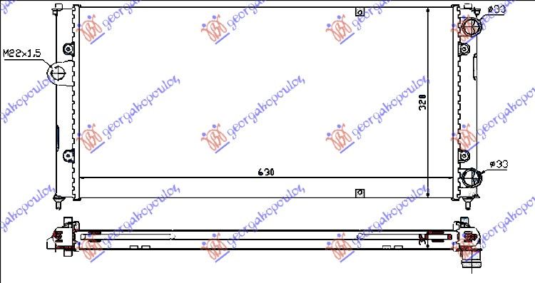 Hladnjak motora 1.6 8v - 1.8 16v - 2.0 (63X32)