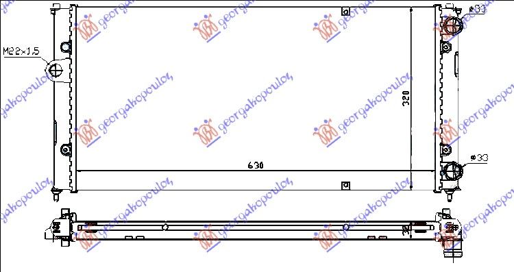 Hladnjak motora 1.6 8v - 1.8 16v - 2.0 (63X32) (VALEO CLASSIC)
