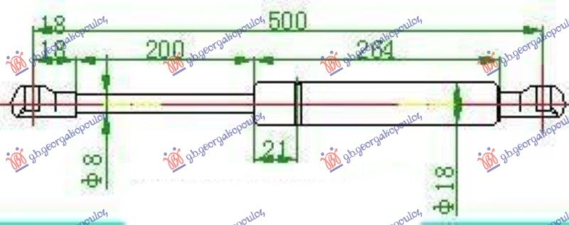 Amortizer gepek vrata karavan (500L-420N)
