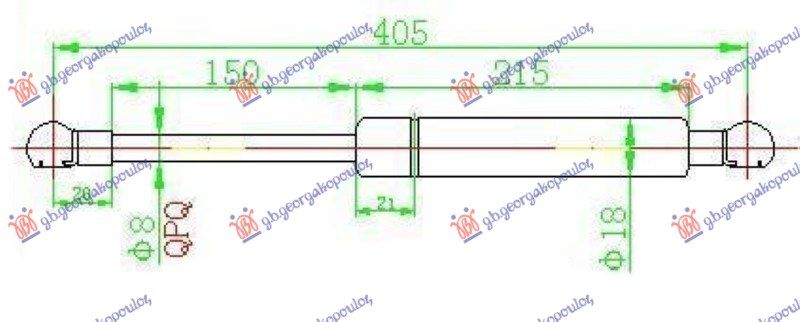 Amortizer gepek vrata karavan (403L-580N)