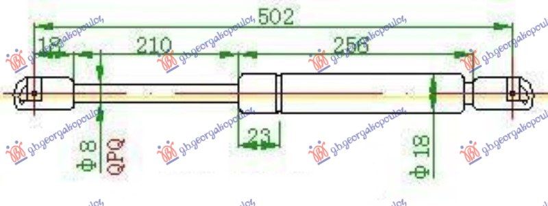 Amortizer gepek vrata karavan (507L-420N)