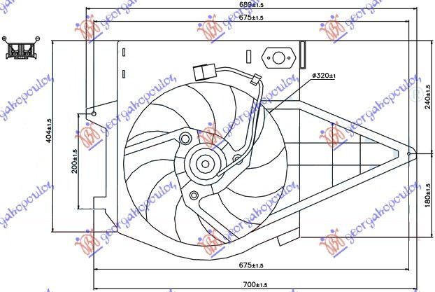 Ventilator hladnjaka komplet (BENZIN) -a/c