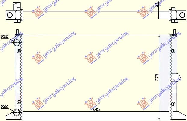 Hladnjak motora 2.0 i-18v (64.5X37.8) -00