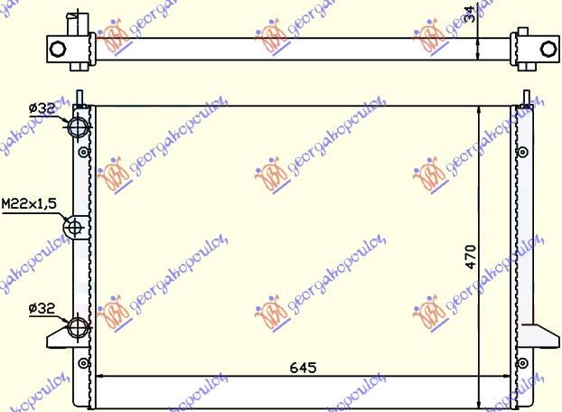Hladnjak motora 2.3i–16v – 2.8i/vr6 (64.5X47) -00