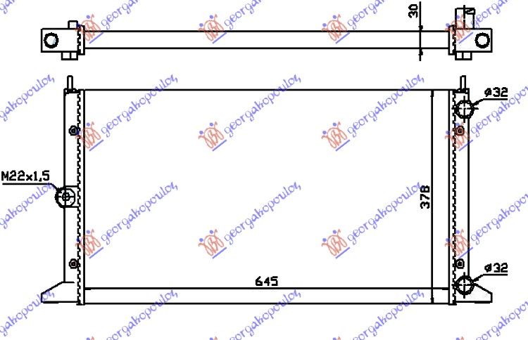 Hladnjak motora 2.0i–8v – 1.9 td (64.5X37.8) -00